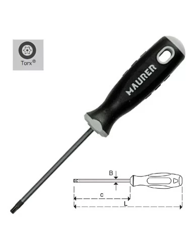 Destornillador Maurer Torx Inviolable 15 x 80 mm. MAURER - 1